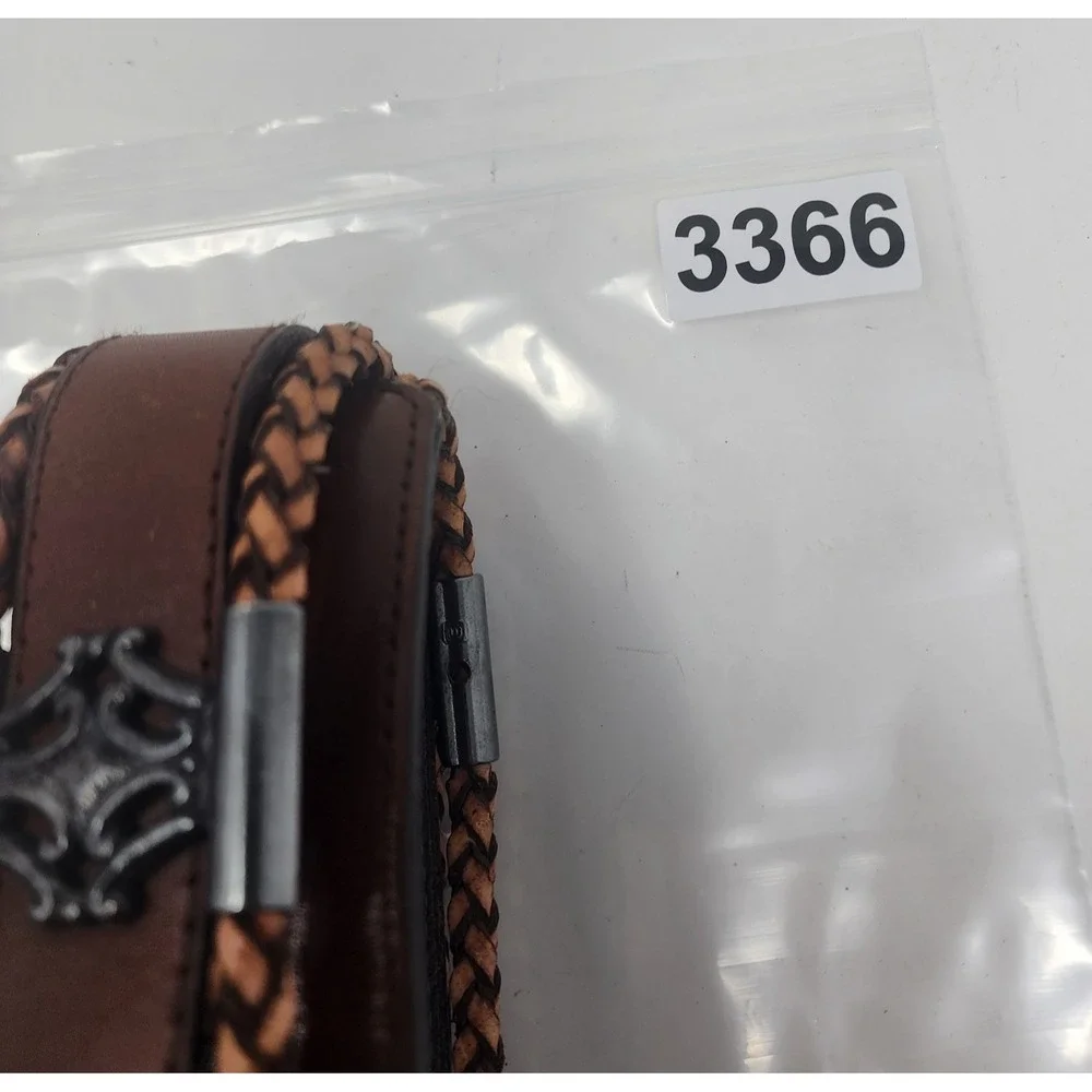 Avignon Genuine Leather Belt Women's M Brown Concho Plates Boho Western